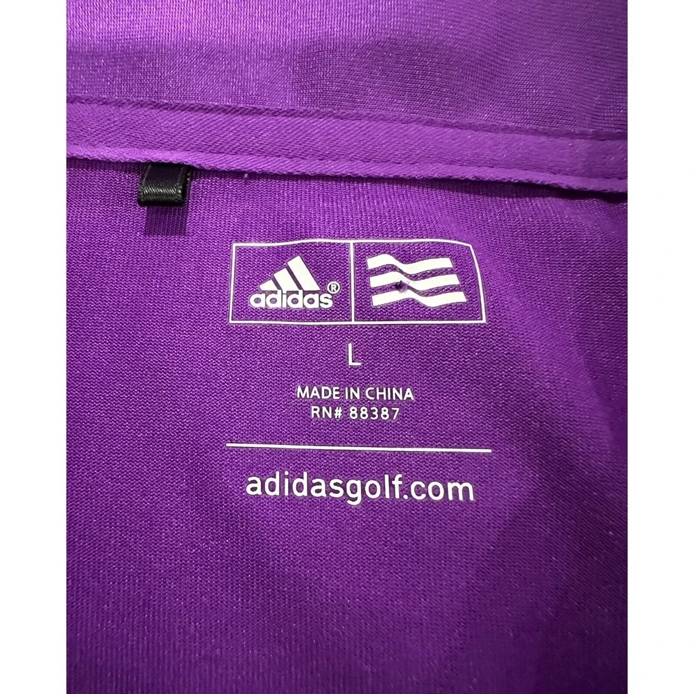 Adidas Golf Adizero Mens Polo Shirt Size Large Stripes Stretch Purple